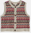 NEW 25% OFF Seasalt Dawson Pick Vest Fair isle Zig Zag Geo Aran Red