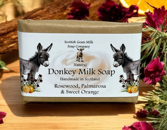 Scottish Donkey Milk Soap Company - 95g Bar of Soap (Geranium/Lavander/Lemon)