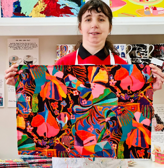 Arthouse Unlimited - Psychedelic Dreams, 100% Organic Cotton Tea Towel