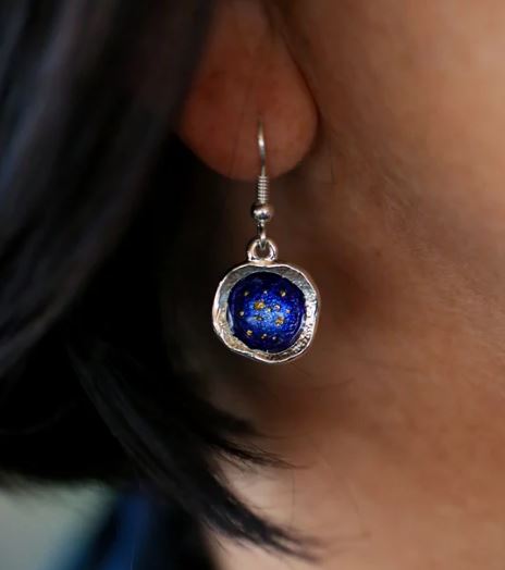 NEW Sheila Fleet Lunar Universe Single Drop Earrings in Midnight Gold (EE249)