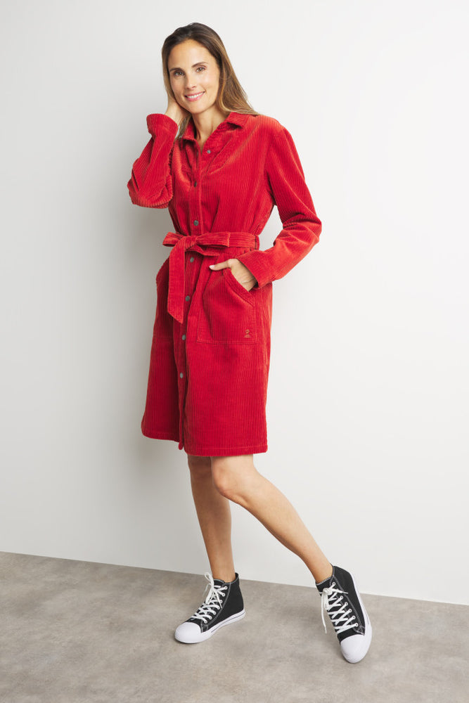 NEW Mousqueton Fanchon Belted dress in orange (Tuile)