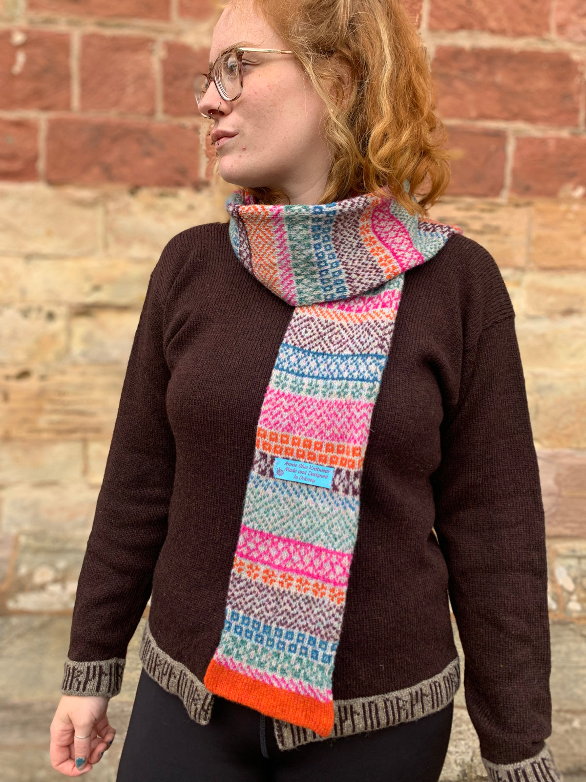 Annie Glue Funky Fair Isle Scarf — Judith Glue