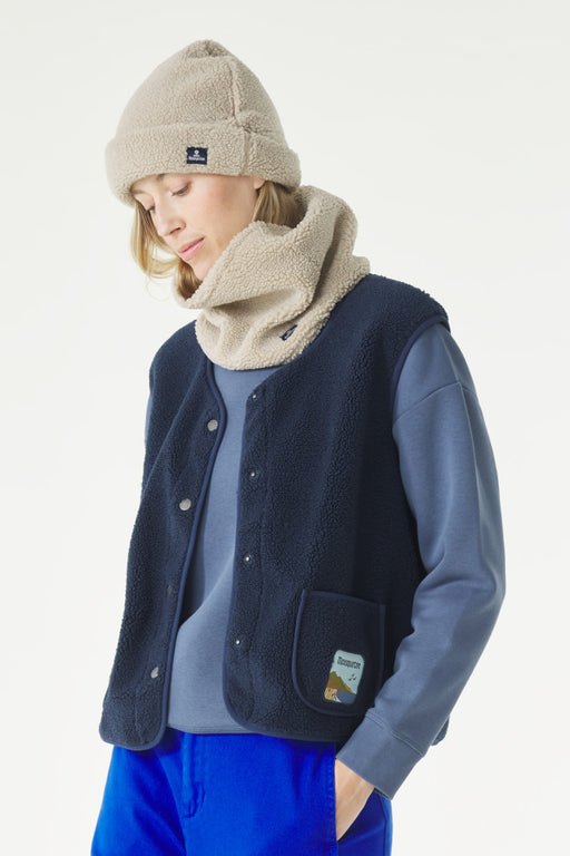 NEW Mousqueton Ginou sherpa sleeveless vest in Marine