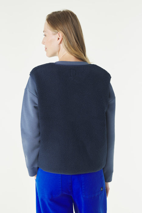NEW Mousqueton Ginou sherpa sleeveless vest in Marine