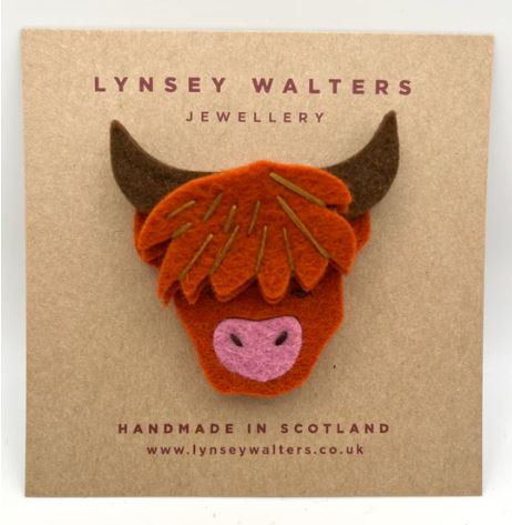 Lynsey Walters Highland Cow Brooch