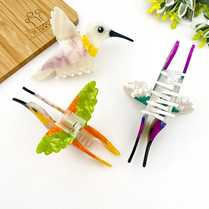 TheDivaSoap - Orange Hummingbird Hair Claw Clip