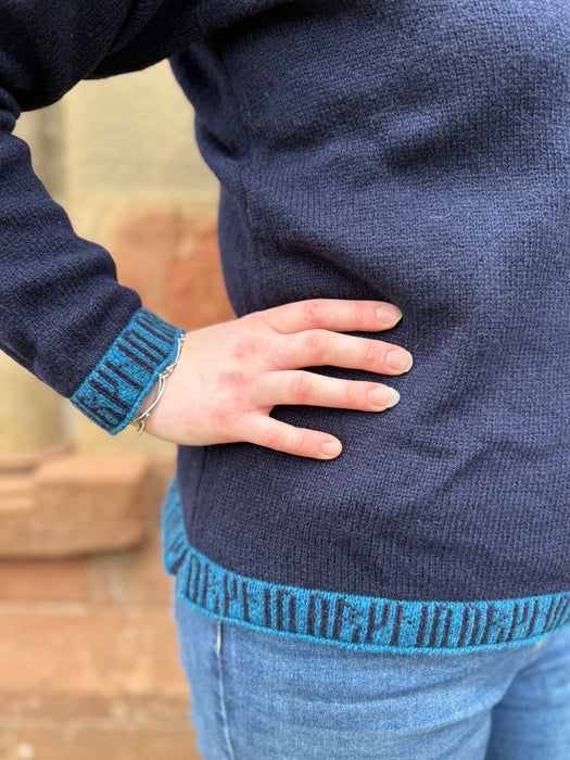Orkney Tunic with Runes Trims in Dark Sea