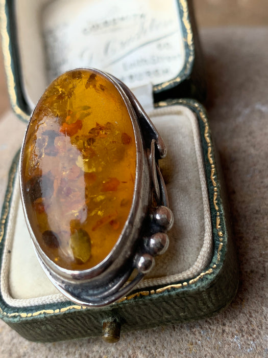 Pre Loved - Amber Sterling Silver Ring