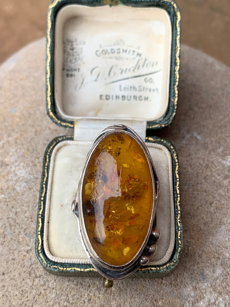 Pre Loved - Amber Sterling Silver Ring