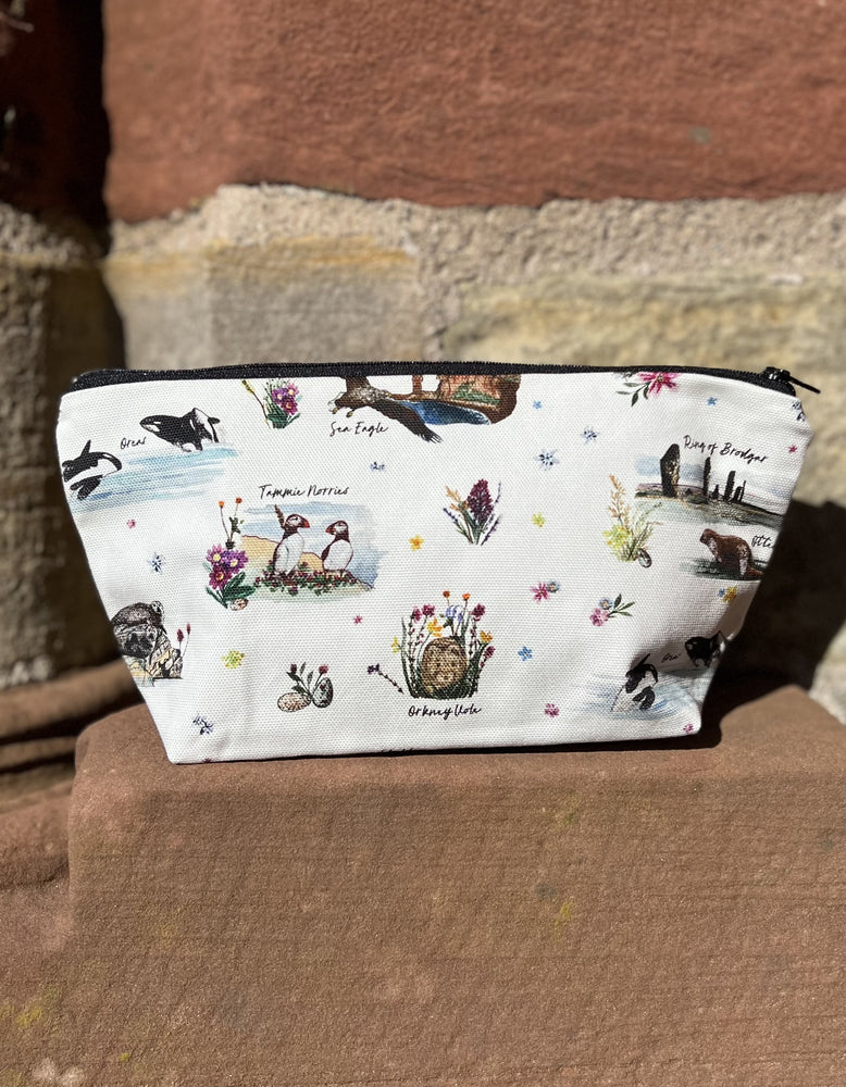 NEW Sarah Leask Sea Orkney Wildlife Cosmetic Bag