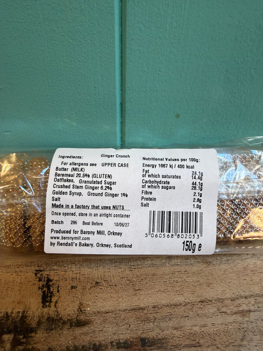 Baikies Biscuits Beremeal Ginger Crunch