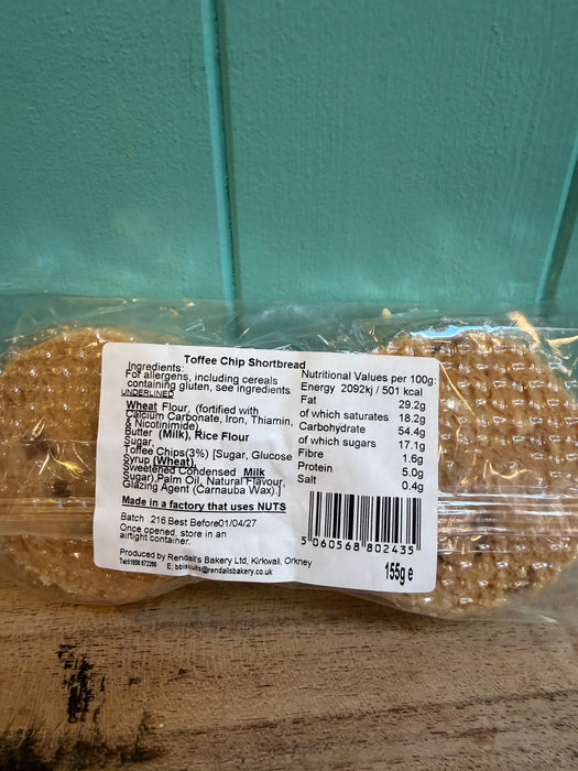 Baikies Biscuits Toffee Chip Shortbread Rounds