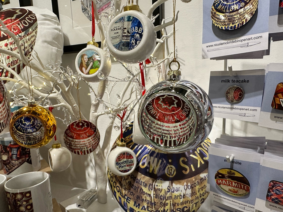 Very Special Glass Silver Tunnocks Bauble