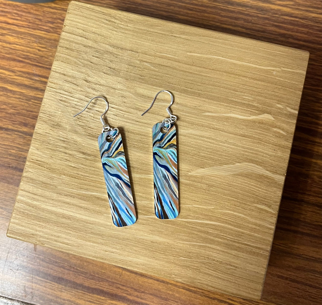 Anny Rideout Designs - "Rivulets" Art Inspired Earrings (Rectangular)