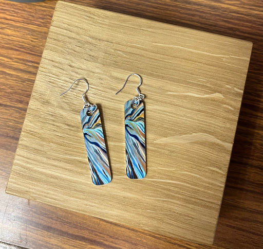 Anny Rideout Designs - "Rivulets" Art Inspired Earrings (Rectangular)
