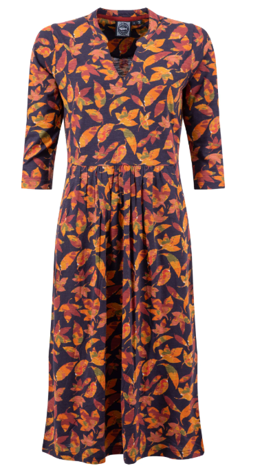 NEW 25% OFF Weird Fish Isolde Printed Jersey Midi Dress Night Blue