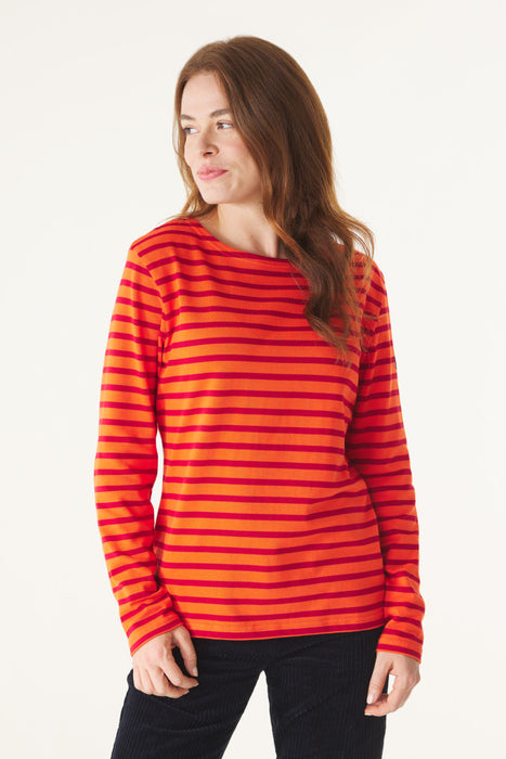 NEW Mousqueton Marinella Long-sleeved sailor shirt in Feu-Carmin