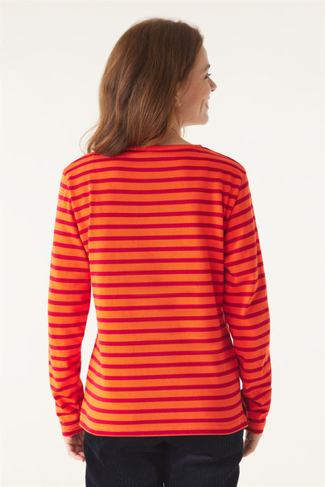 NEW Mousqueton Marinella Long-sleeved sailor shirt in Feu-Carmin