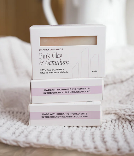 Moonshine Candle Co. - Orkney Organics Soap in 'Pink Clay and Geranium'