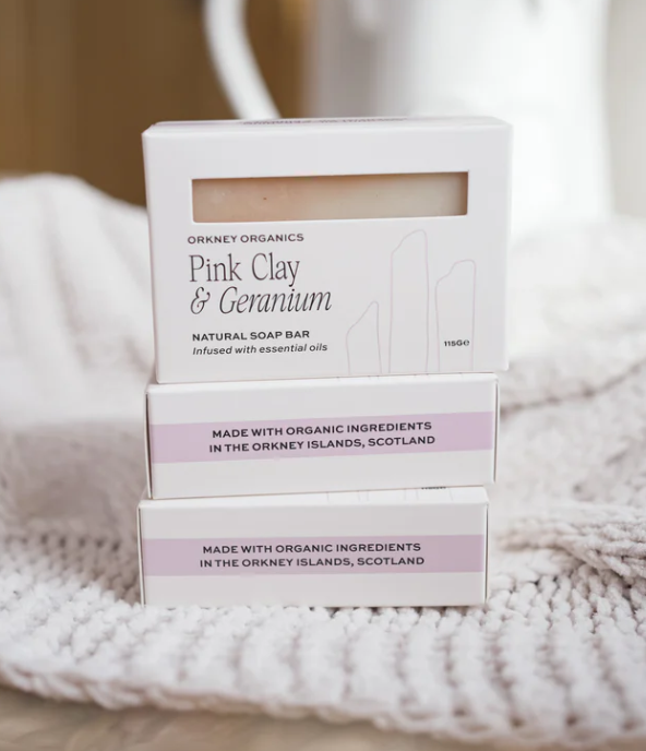 Moonshine Candle Co. - Orkney Organics Soap in 'Pink Clay and Geranium'
