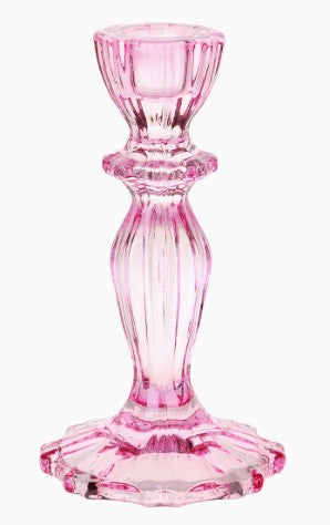 Talking Tables - Pink Glass Candlestick Holder