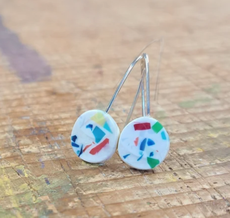 Carla Edwards - Speckle Collection - Mini Round Drop Earrings