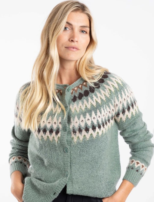 NEW 25% OFF Weird Fish - Hatty Fair Isle Cardigan Sea Mist
