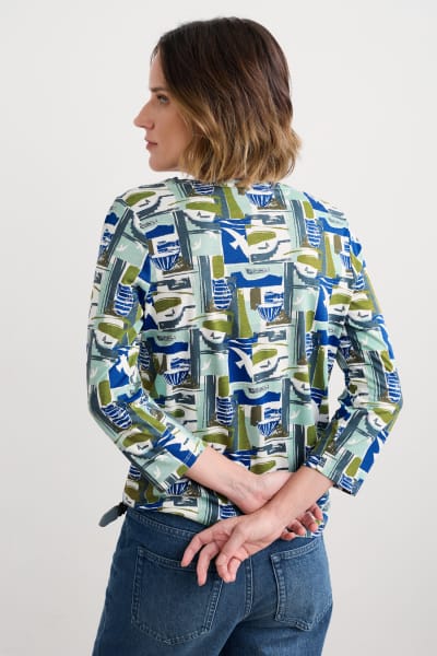 Seasalt 3/4 Kellow Top - Windowscape Sketch Chalk