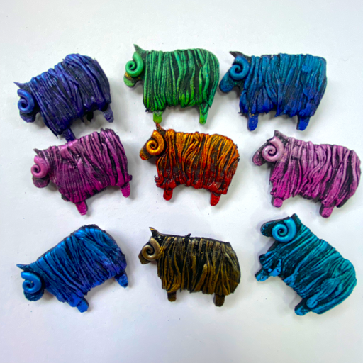 Skaramanda Jewellery - Shaggy Sheep Brooches