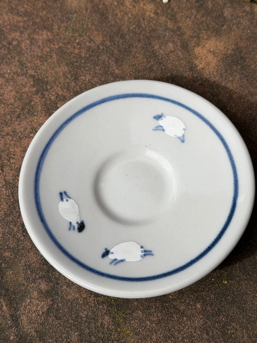 Highland Stoneware Sheep Lungo Cup and Saucer Set