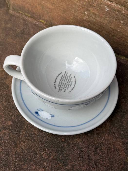 Highland Stoneware Sheep Cappuccino Cup and Saucer Set