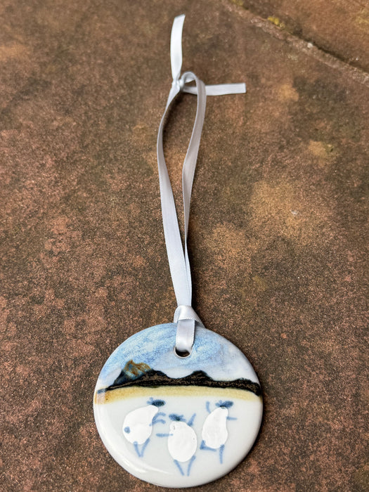 Highland Stoneware Sheep Hanging Ornament