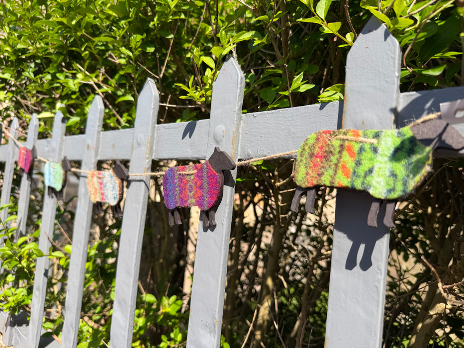 Southbeach Designs x Judith Glue Rackwick Fair Isle Sheep Bunting
