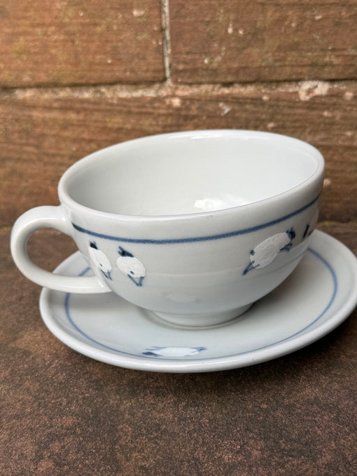 Highland Stoneware Sheep Cappuccino Cup and Saucer Set