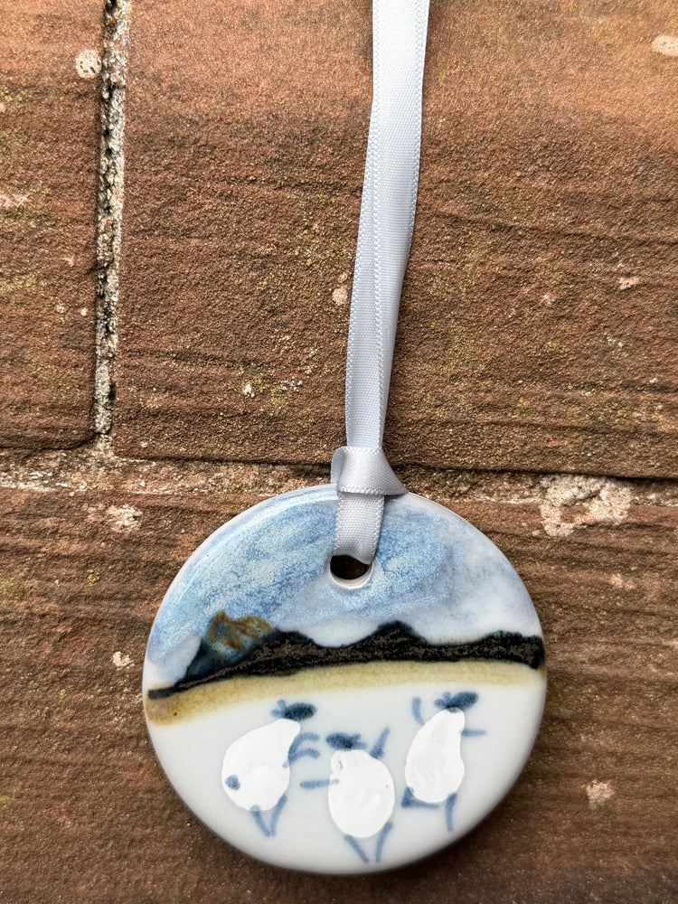Highland Stoneware Sheep Hanging Ornament