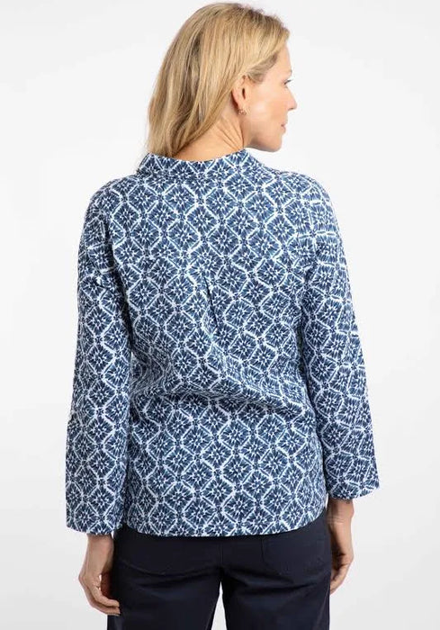 NEW Weird Fish Syona Double Cloth Printed Shirt Twilight
