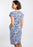NEW Weird Fish Tallahassee Printed Jersey Dress Blue Sapphire
