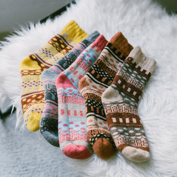 Sofia Fair Isle Nordic Woollen  Socks