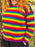 Annie Glue Roll Neck Stripey Jumper in Rainbow