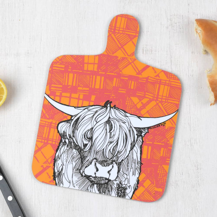 Gillian Kyle Tartan Cow Mini Chopping Board