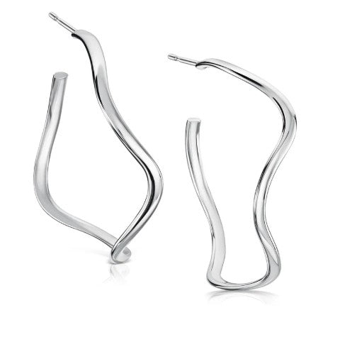 Sheila Fleet Tidal Hoop Earrings in Sterling Silver. (HE160)
