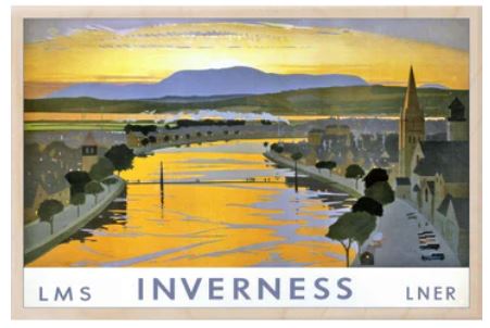 Inverness LNER Wooden Postcard