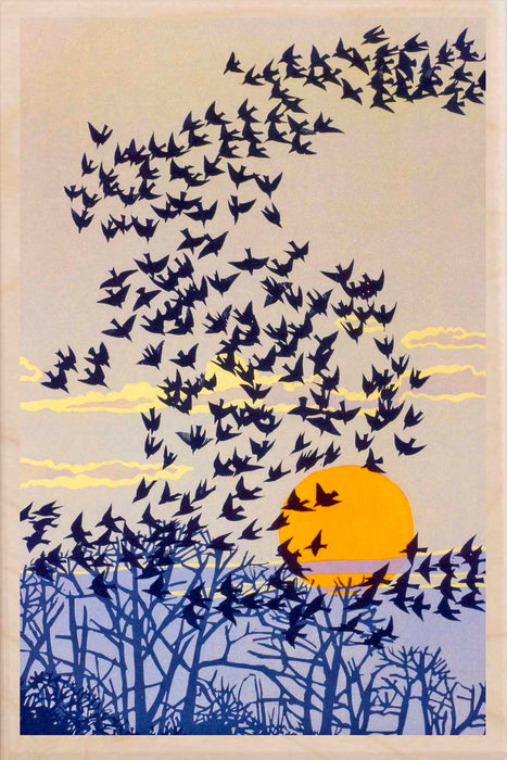 Starlings Wooden Postcard