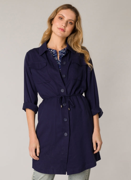 Yest Clothing Graziella Long Blouse in Deep Blue