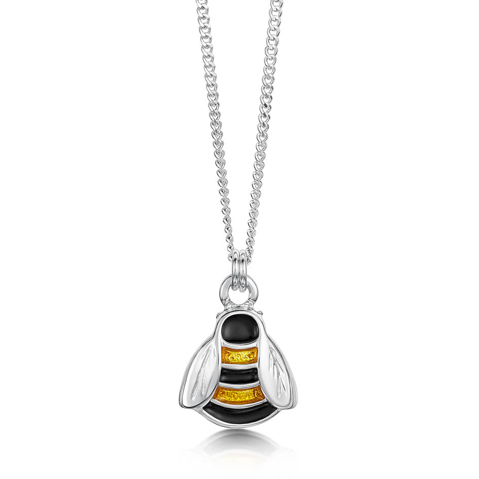 Sheila Fleet Bumblebee Enamel Dress Pendant in Yellow and Black Enamel (EPX273-YELBK)