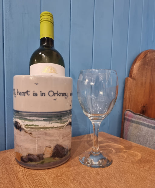 Highland Stoneware "My Heart is in Orkney" Wine Bottle Cooler