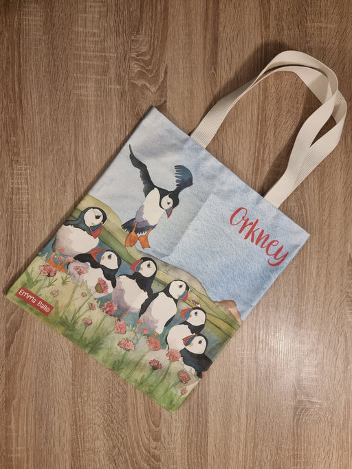 Emma Ball 'Orkney' Puffin Canvas Bag