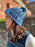 Wonky Woolies Orkney Runic Hat in Navy/Saxe