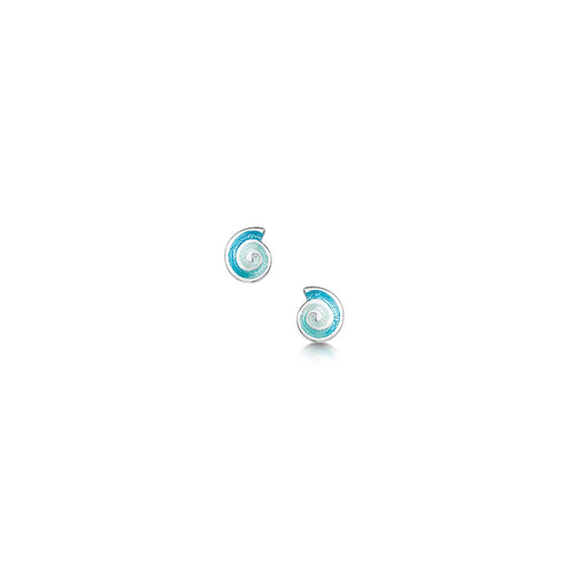 Sheila Fleet Skara Spiral Tiny Stud Earrings in Shallows (EE79)