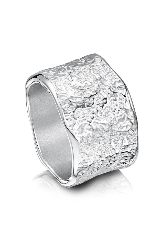 Sheila Fleet Matrix Texture Thick Ring in Sterling Silver ( RXX215-SIL )